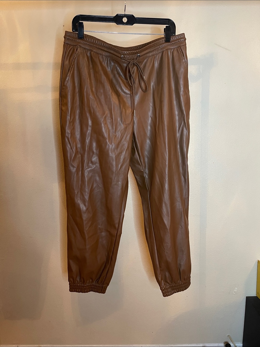 A new day Brown Faux Leather Jogger Pants